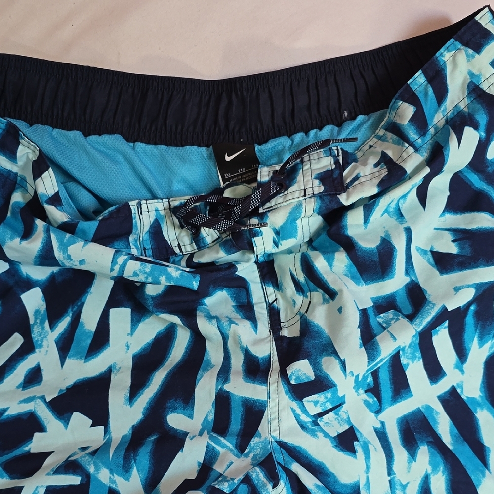 Nike Abstract Blue and White Swim Shorts